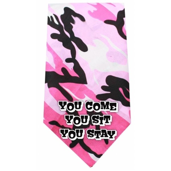 Unconditional Love You come sit stay Screen Print BandanaPink Camo UN823711